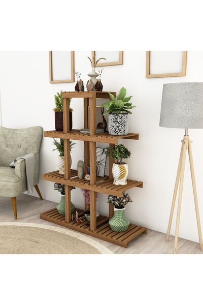 MarangozDede Saksı Standı 4 Katlı Saksılık Çiçeklik Dekoratif Saksı Standı