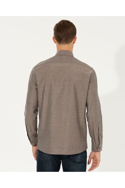 Pierre Cardin Erkek Kahverengı Gomlek Uzunkol