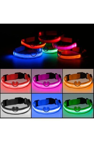 İndirimKap Led Işıklı Boyun Tasması Kedi Köpek Ayarlanabilir Boyun Tasması Yanıp Sönen