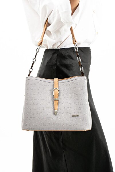 Just Polo Сумка через плече та ручна сумка Gri Taba Vegan - з візерунком Just Polo, на блискавці