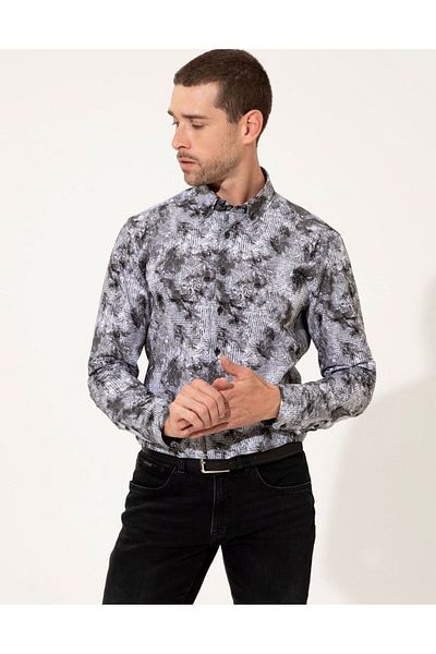 Pierre Cardin Черна риза с дълъг ръкав и вталена кройка - G021SZ004.000.1461423