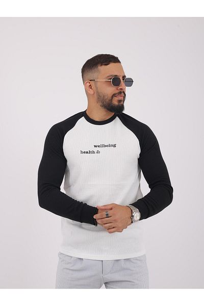 LUPERCUS Men's Black Sweatshirt - Relaxed Fit, Crew Neck, Reclan Sleeve