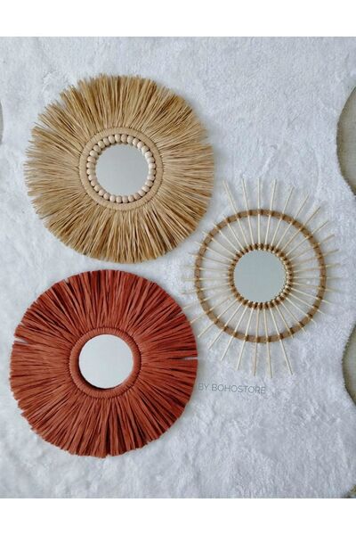 BOHEM Dekoratif Rafya Ayna Seti, Dekoratif Aksesuar