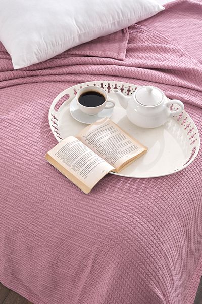 Durul Double Knitted Pique Bedspread - 200x230 Cm - 100% Cotton