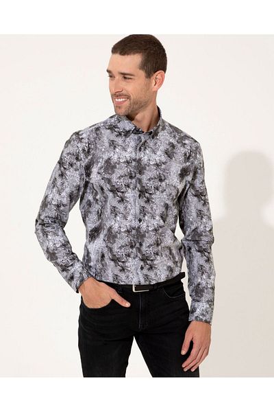 Pierre Cardin Черна риза с дълъг ръкав и вталена кройка - G021SZ004.000.1461423