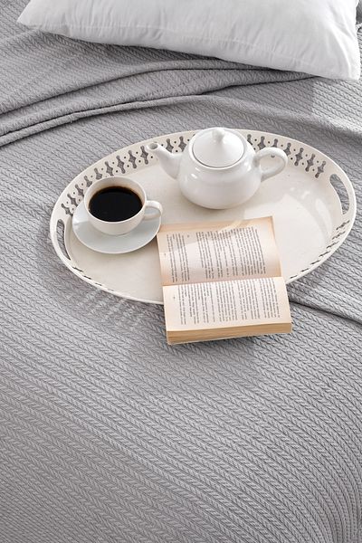 Durul Double Knitted Pique Bedspread - 200x230 Cm - 100% Cotton
