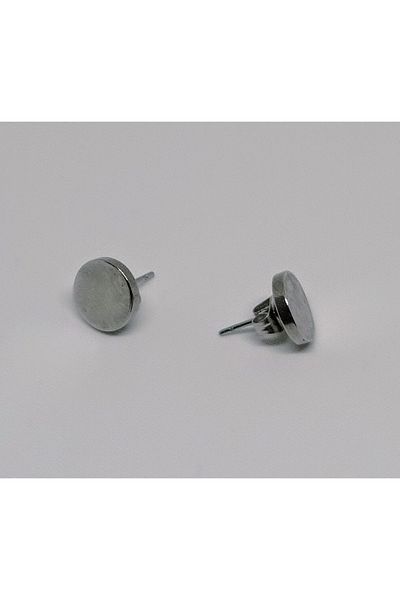 mama india alaçatı Unisex Women Men 316L Surgical Steel Round Model Diameter 10 mm 2 Pieces Nails Earrings No:10