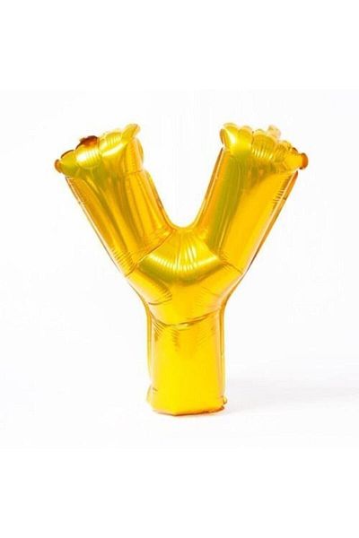 eymen süs 16 Inc 36 Cm Foil Balloon Letter Y Gold