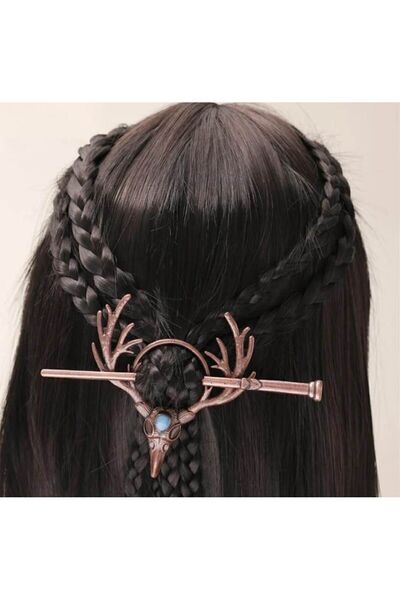 Alsade Vintage Viking Gothic Rune Raven Hairpin Bun Clip