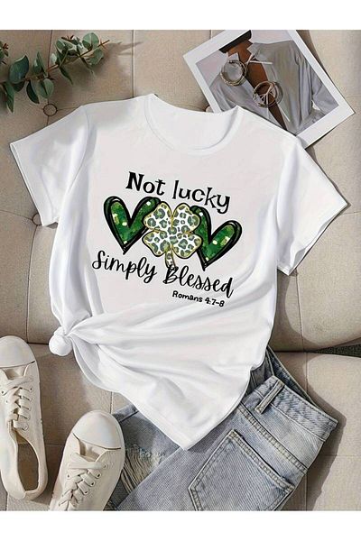 Pink Sky Tricou alb - Femei, Marime Plus, Not Lucky