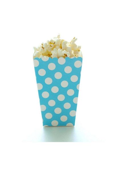 DENİZ Popcorn Box Corn, Chips Box 10 Pieces Blue Scores