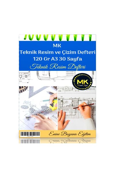 Enine Boyuna Eğitim Mk Technical Picture Notebook 120 Gr A3 30 Sheets