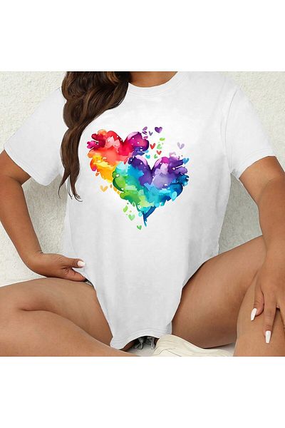Pink Sky Καλοκαιρινό μπλουζάκι Heart Heart printed