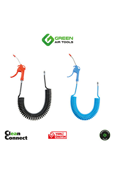Green Air Tools Green 5*8 PE Plastik Tabancalı Spiral Hava Hortumu