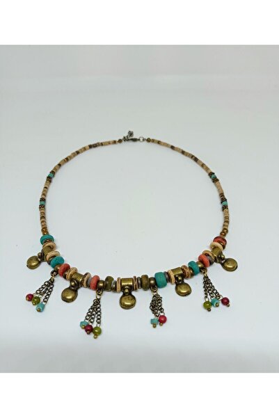 mama india alaçatı Etnik Tasarım Sallantılı Otantik Bohem Kısa Kolye No:25