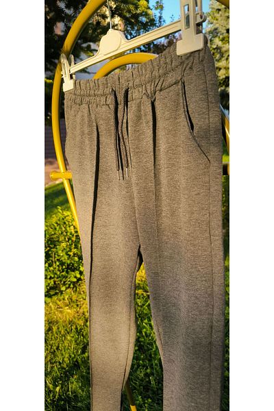 FRESCO SCARFS Unisex Dark Grey Sweatpants - Ελαστική μέση, τσέπες και λεπτομέρειες με ραβδώσεις