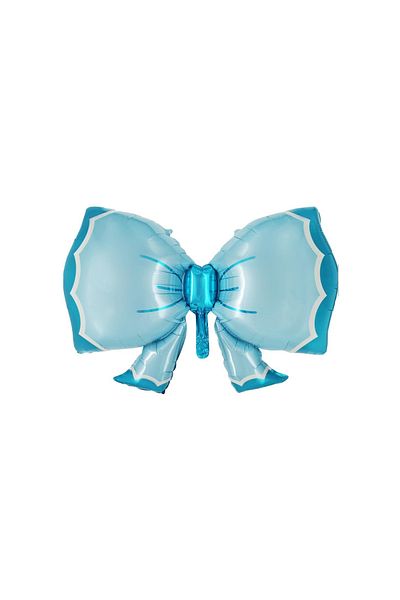 LOTUS PARTY 1 Piece Blue Color Bow Foil Balloon - Gender Identification - Hospital Room Decoration - Baby Shower
