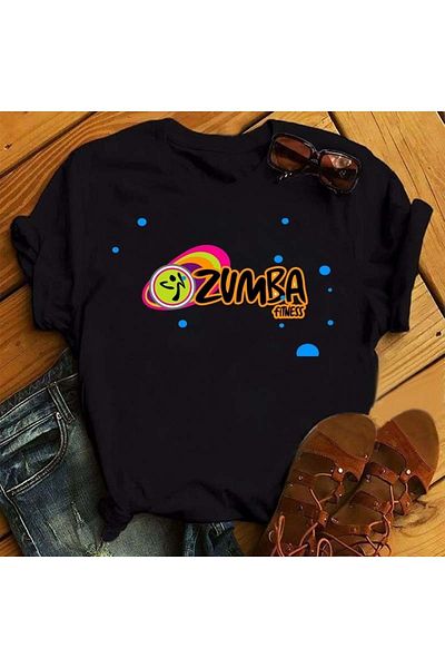Pink Sky Тениска с графика за танци Love Zumba в големи размери