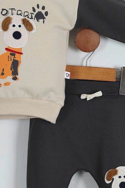 VEGAMOD Baby Boy Dog Printed Double String 6-12-18-24 Months Bottom-Top Set