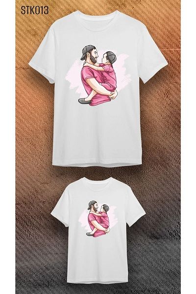 Pink Sky T-shirt for Mother and Daughter - Single Product, 2 Basket for Combining