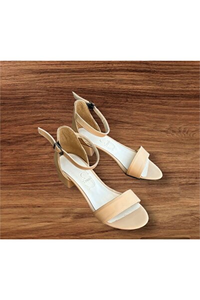 İpek İpek kadın  nude tek bant topuklu sandalet