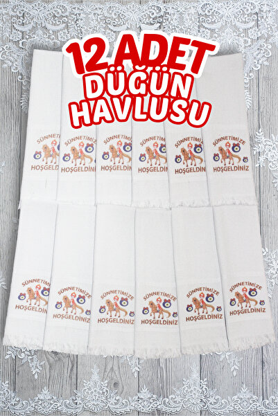 Comfort Home 12 штук весільних рушників з бахромою, стрічкою та візерунком, економічна модель