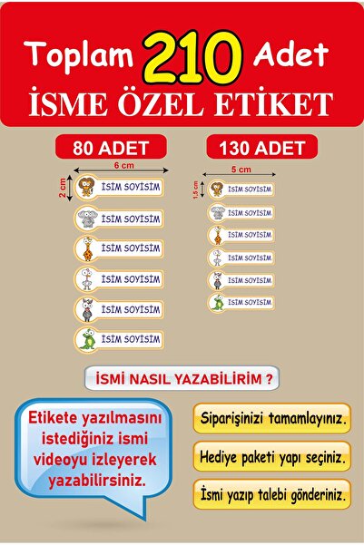 cabuk baskı Okul Etiketi Kalem Defter Etiketi Özel Isim Yazılabilen Etiket Ha...