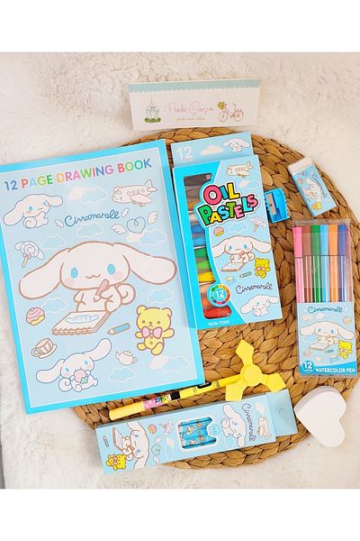 Pembe Çarşı Sanrio Large Stationery Set with Picture Notebook and Paint Pen