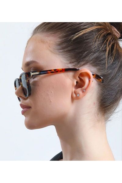 Pierre Lotus Unisex Leopard Rectangular Sunglasses - Plg1058