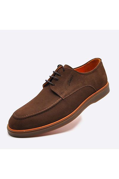 Fosco Men's CasualLooper- Lace-up and Brown Natural Nubuck Shoes