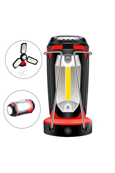 Genel Markalar ŞARJLI 7 MOD IŞIKLI-KAMP LAMBASI 3XCOB LED+ 3W LED ÇOK FONKSİY...