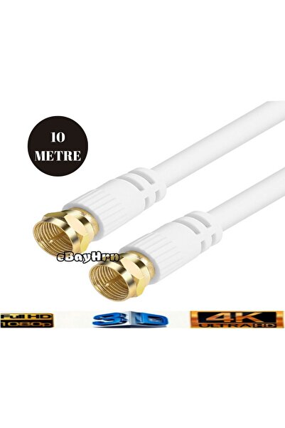 harry 10 Metre Full Hd 3d 4k Anten Tv Çanak Uydu Lnb Kablosu (f Konnektör Tak...