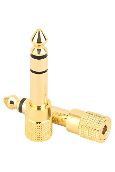 harry 2 Adet Piyano-gitar-anfi Gold 6.3mm Erkek 3.5mm Dişi Adaptör Stereo Kulaklık Mikrofon Dönüştürücü