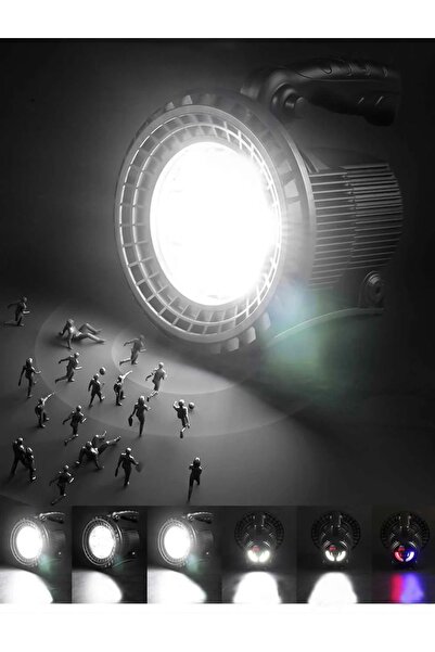 harry 5000 Lümen Şarjlı 342 SMD Led'li Uzun Menzil Kamp Lambası-3 Renk Arka Ledli El Feneri Işıldak