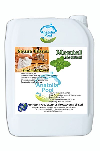 Anatolia Pool Sauna Buhar Esansı Mentol 5 Lt. ( Sauna Essence Menthol )