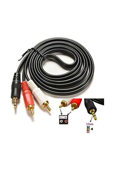HADRON Aux Ses Kablosu 2rca 3.5mm St E 3 Metre Gold Hd-4250