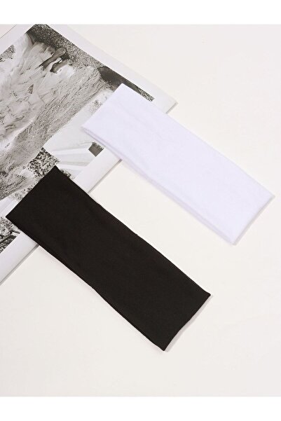 modernist Black and White Cotton Combed Bandana Hair Band
