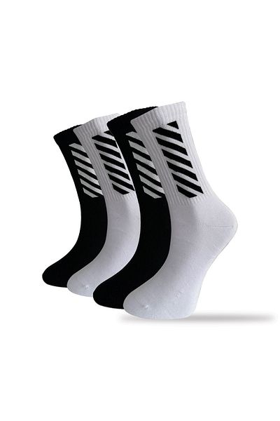 Çorap Çekmecesi Cotton Seamless Stripe Patterned Tennis Socks