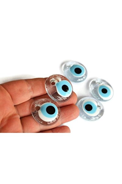 ella'nın çarşısı 3 см прозрачни перфорирани 10 стъклени мъниста „Зло око“ – д...