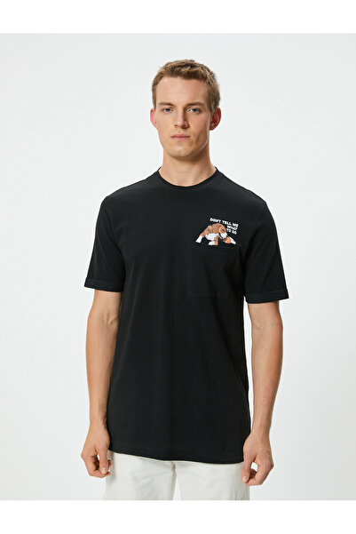Koton Ανδρικό μαύρο T-Shirt - Μοντέλο 4SAM10946HK