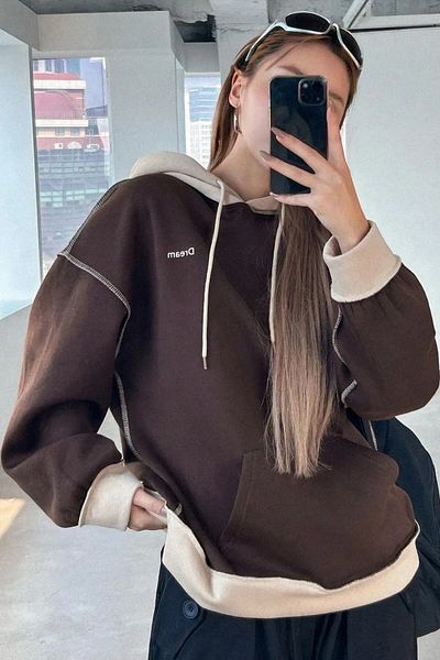 npLStore Φούτερ Unisex Oversize Hooded - Δίχρωμη στάμπα