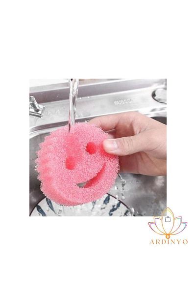 Ardinyo 2 Pieces Magic Smiling Face Shaped - Non-Scratch Kitchen Cleaning Sponge