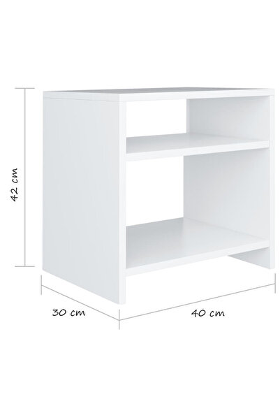 Modern home Modern White Side & Night Table with Shelves - Sleek and Functional Storage Solution