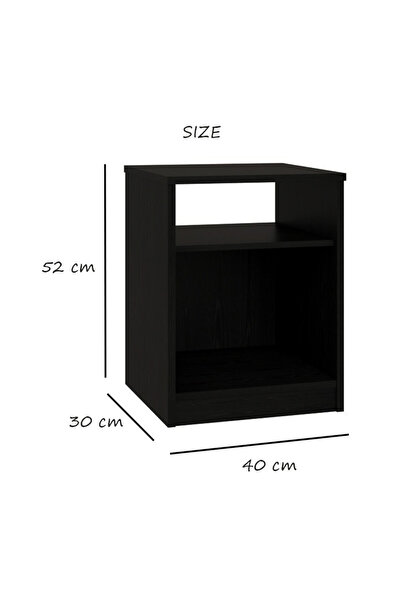 Modern home Modern Black Side & Night Table with Shelves – Sleek Functional Storage for Bedroom & Living Room