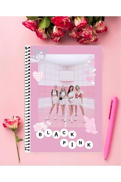 animeandyourworld Blackpink Notebook 1 Piece Special Design A4 Size 21*29 Cm Wired Striped Large Size Notebook