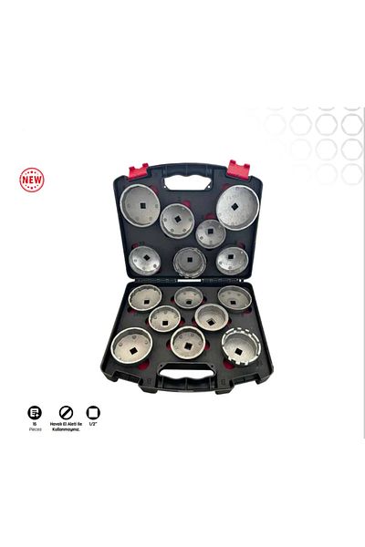 Wossen 41600 1/2 15 Pieces - Stone Type Oil Filter Removal Set