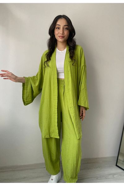 berceste Seersucker Women's Kimono Set