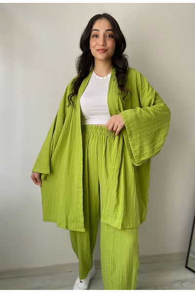 berceste Seersucker Women's Kimono Set