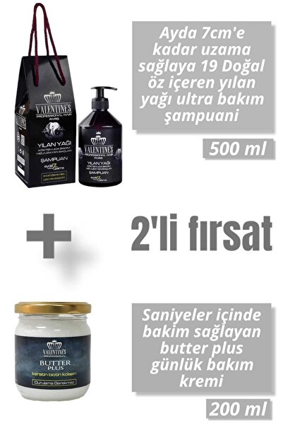 VALENTINES PROFESSIONAL 19 Doğal Yağ Özlü Yılan Yağı Yoğun Bakım Şampuanı Dur...