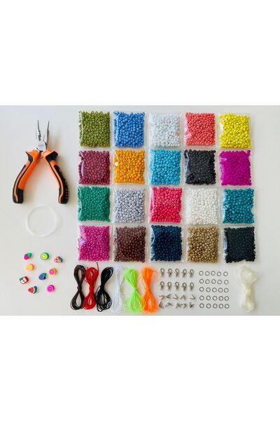 YAĞMUR BİJUTERİ No:64 Mini Curling Pliers Hobby Jewelry Making Set Piggy Bank, Parachute Rope, Closure, Ring, Parrot, Fishing Line, Fimo